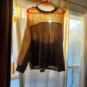 Crocheted top half sweater